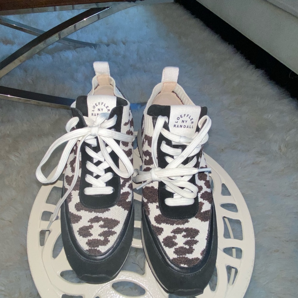 Light Leopard Print Loeffler Randall Sneaker Sz 37 - Picture 2 of 4